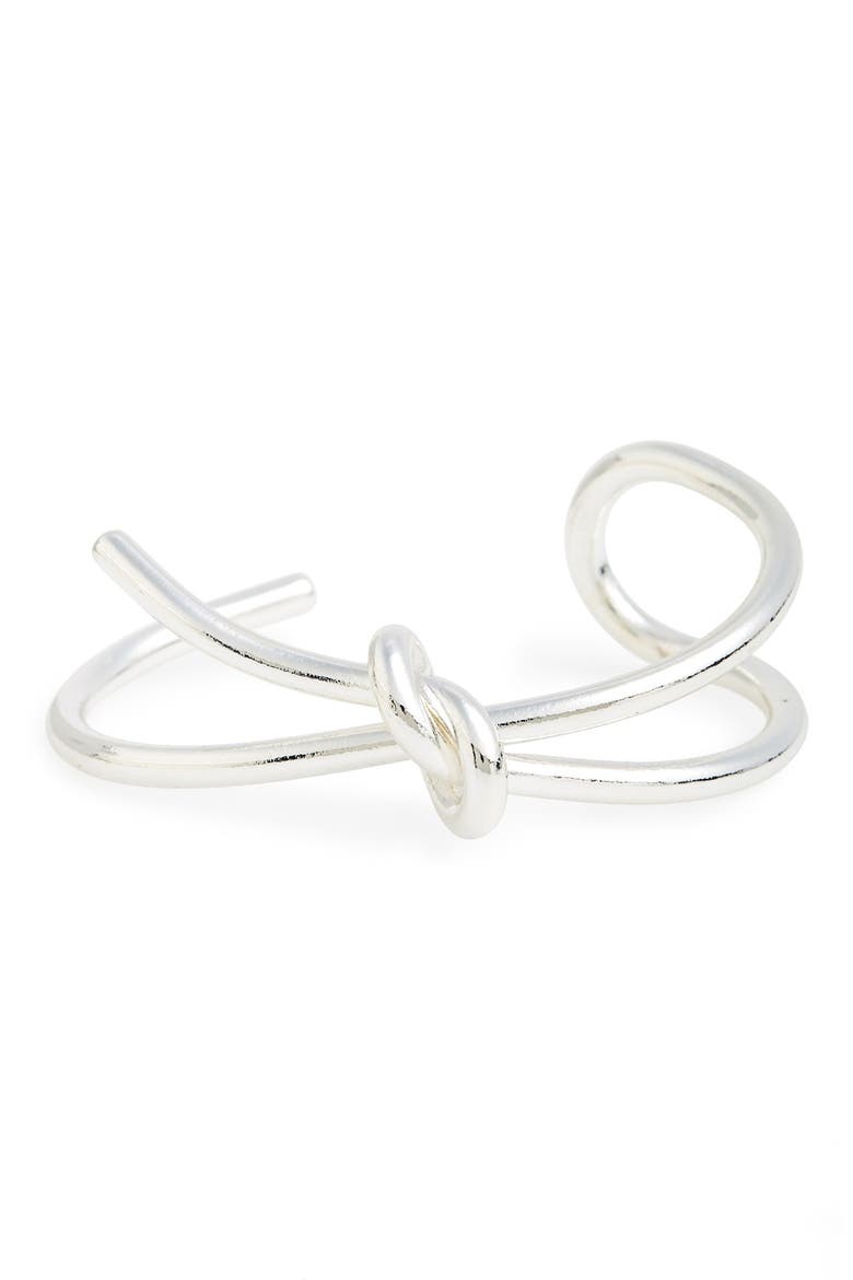 Knot Cuff, Main, color, SILVER