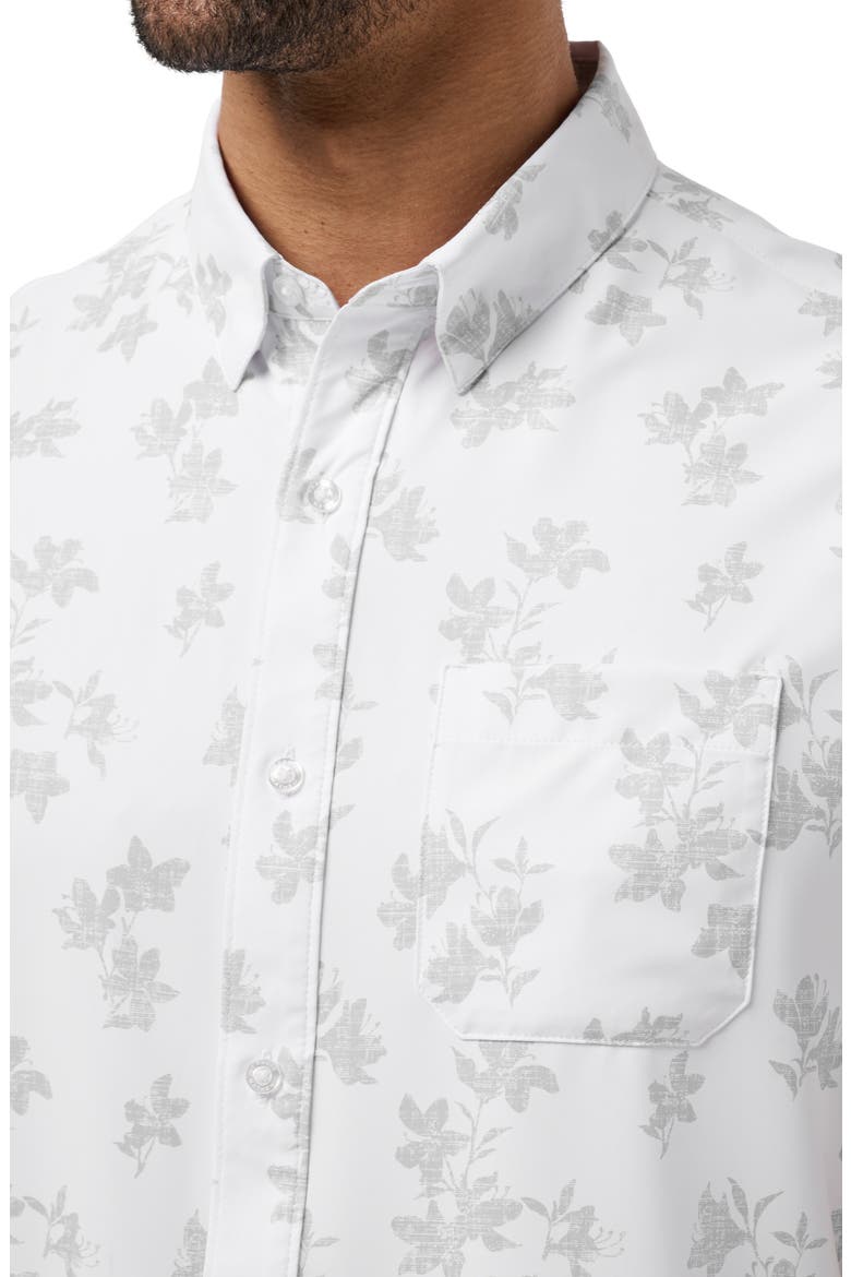 Mist On the Lake Short Sleeve Button-Up Shirt, Alternate, color, WHITE