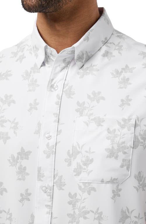 Travismathew Mist On The Lake Short Sleeve Button-up Shirt In Blue