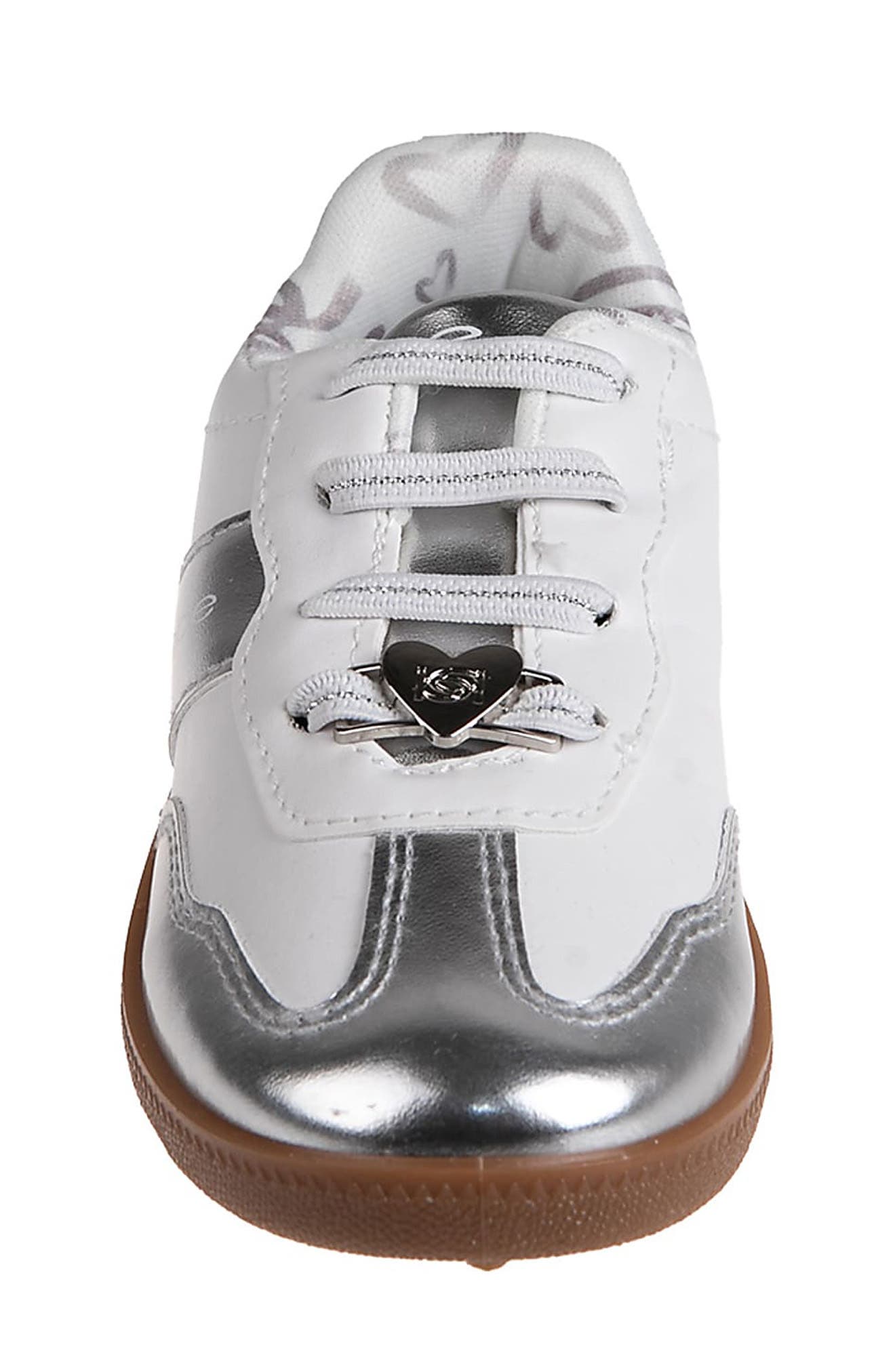 bebe Kids' Metallic Sneaker, Alternate, color, White