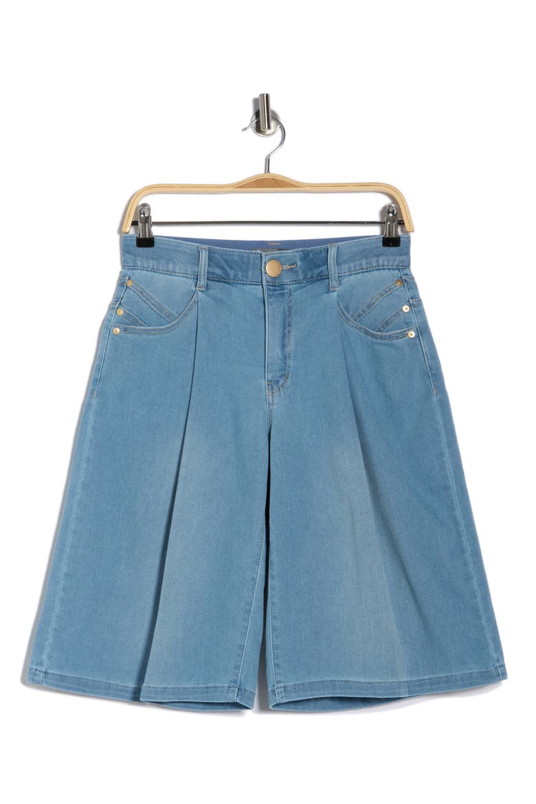 Pleated Front Relaxed Bermuda Shorts, Alternate, color, LIGHT BLUE ARTISANAL