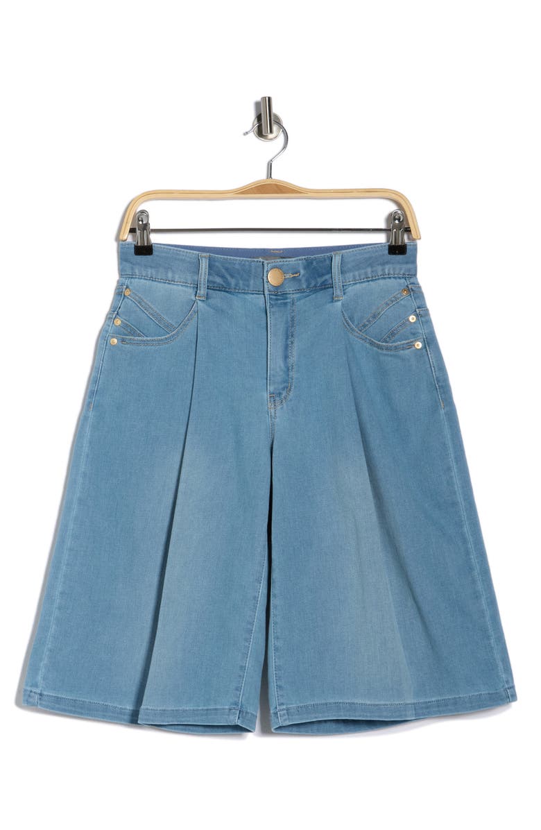 Democracy Pleated Front Relaxed Bermuda Shorts, Alternate, color, Light Blue Artisanal