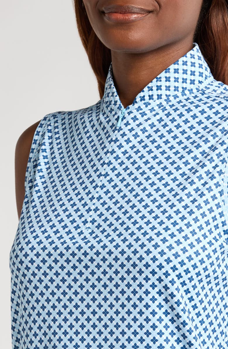 Swannies Geo Print Sleeveless Quarter Zip Polo, Alternate, color,