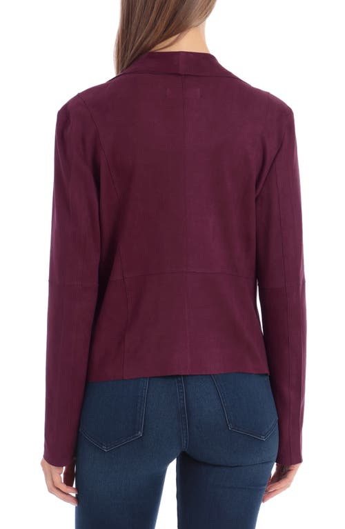 Bagatelle Draped Faux Suede Jacket In Purple