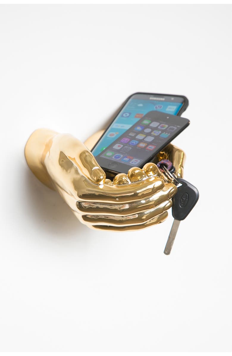 INTERIOR ILLUSIONS Gold Hands Out Criss Crossed Wall Mount, Alternate, color, 