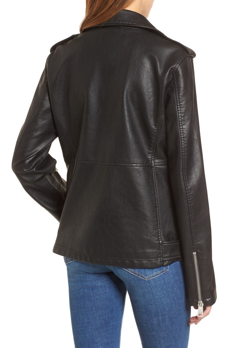 Levi's® Faux Leather Moto Jacket, Alternate, color, BLACK