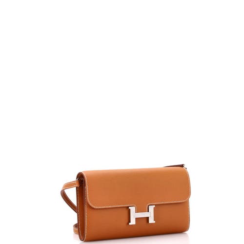 Pre-owned Hermes Hermes Constance To Go Wallet Epsom In Gold