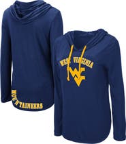 COLOSSEUM Women's Colosseum Navy West Virginia Mountaineers My Lover Lightweight Hooded Long Sleeve T-Shirt
