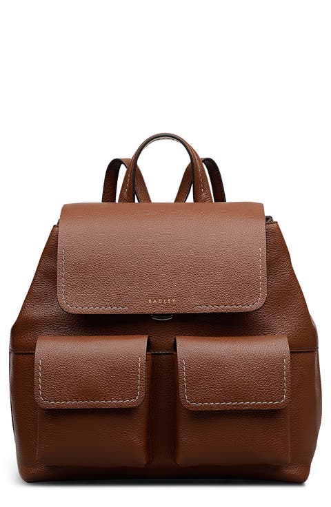 Burton Way Medium Flapover Leather Backpack