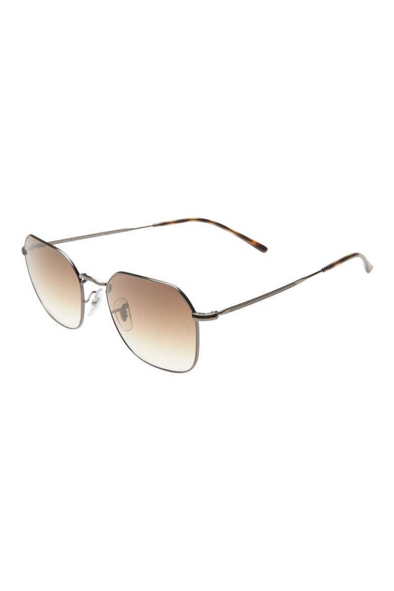 55mm Gradient Geometric Sunglasses, Alternate, color, GUNMETAL