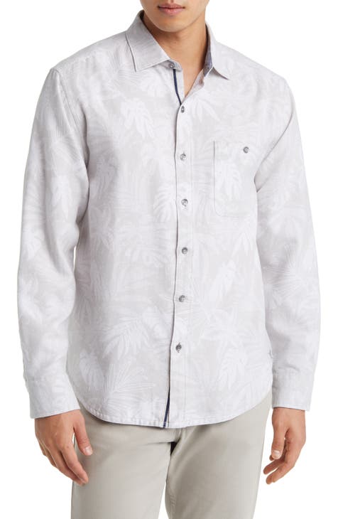 Canyon Beach Cloudy Fronds Flannel Button-Up Shirt