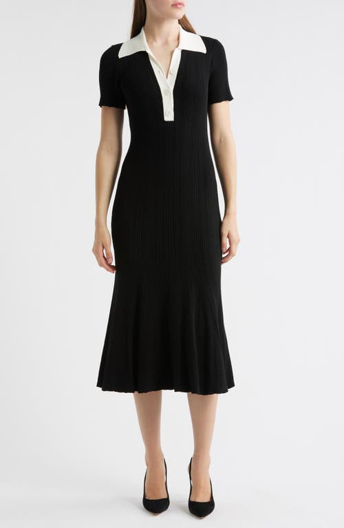 Julia Jordan Rib Midi Polo Dress