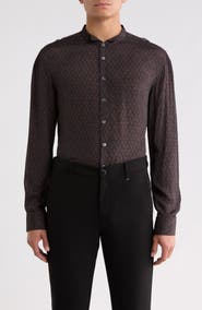 John Varvatos Arthur Band Collar Shirt