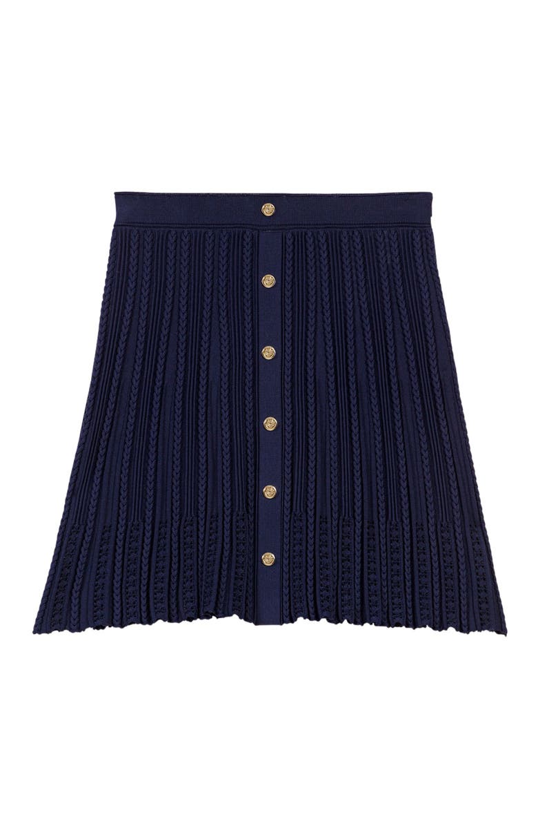 maje Woven knit short skirt, Alternate, color, 