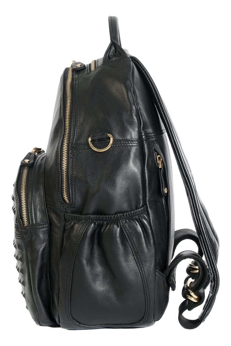 Joy Studded Diaper Backpack, Alternate, color, BLACK WITH GOLD HARDWARE