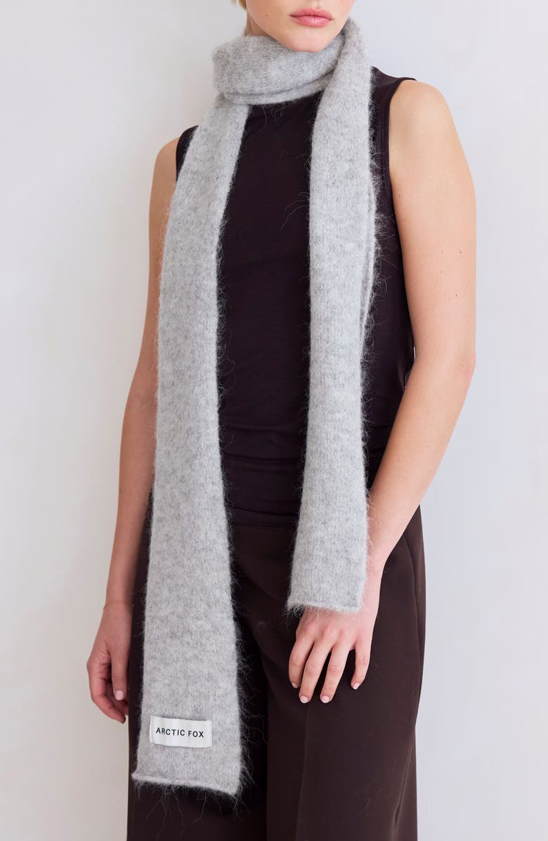 Arctic Fox & Co The Alpaca Blend Skinny Scarf, Main, color, Blizzard Grey