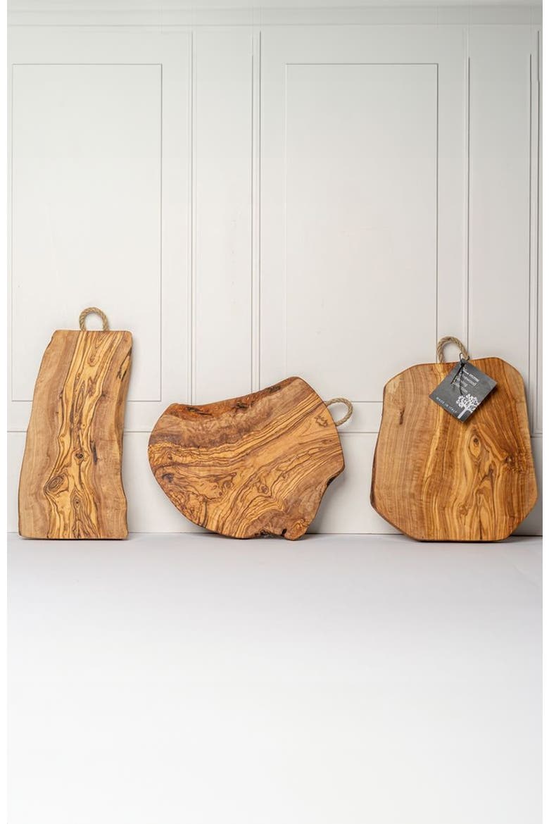 Italian Olivewood Charcuterie Board - Rope Handle, Alternate, color, Brown