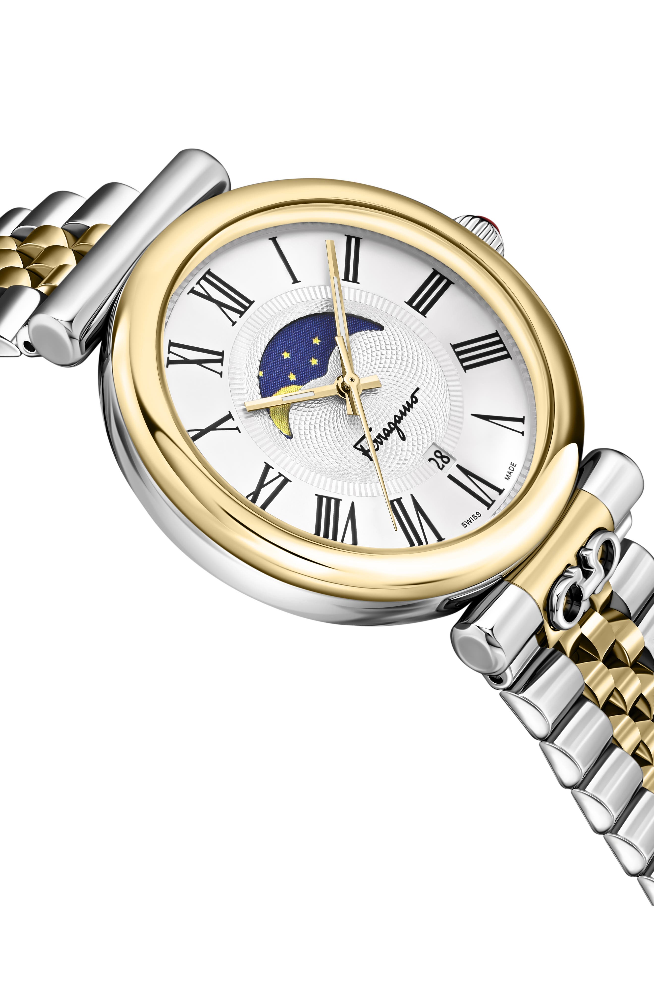 Salvatore Ferragamo Ora Chronograph Gray and Gold Watch Ferragamo Ora Quartz White Dial Watch SFYB02324 Salvatore  main image 4