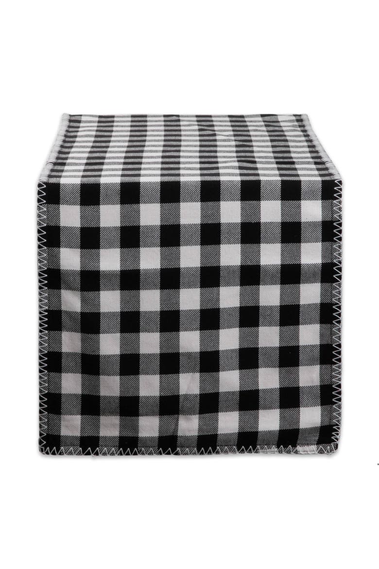 Christmas Buffalo Check Embroidered Table Runner, Alternate, color, Black/Red