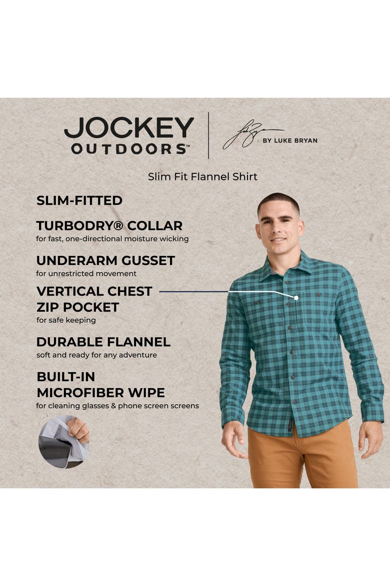 Outdoors by Luke Bryan Men's Slim Fit Flannel Field Shirt, Alternate, color, Simply Blue