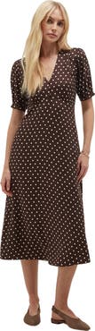 HOBBS LONDON Freya Polka Dot Silk Midi Dress