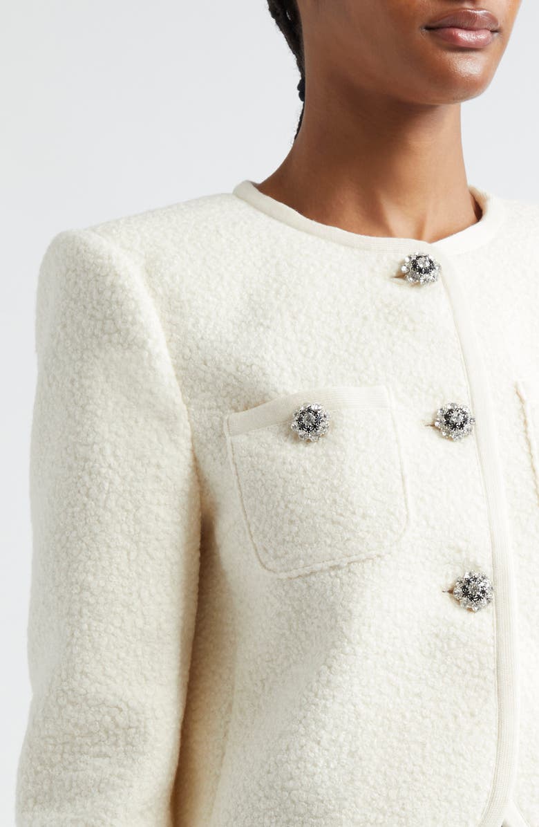 Cinq à Sept Junia Bouclé Jacket, Alternate, color, Ivory