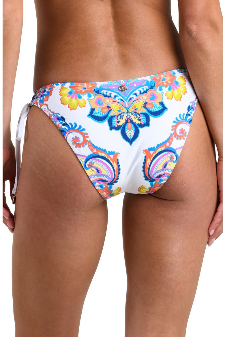 Butterfly High Tie Side Bikini Bottoms, Alternate, color, WHITE MULTI