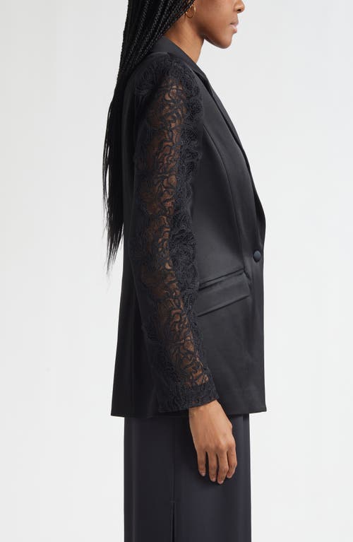 Ramy Brook Foxi Lace Trim Blazer In Black