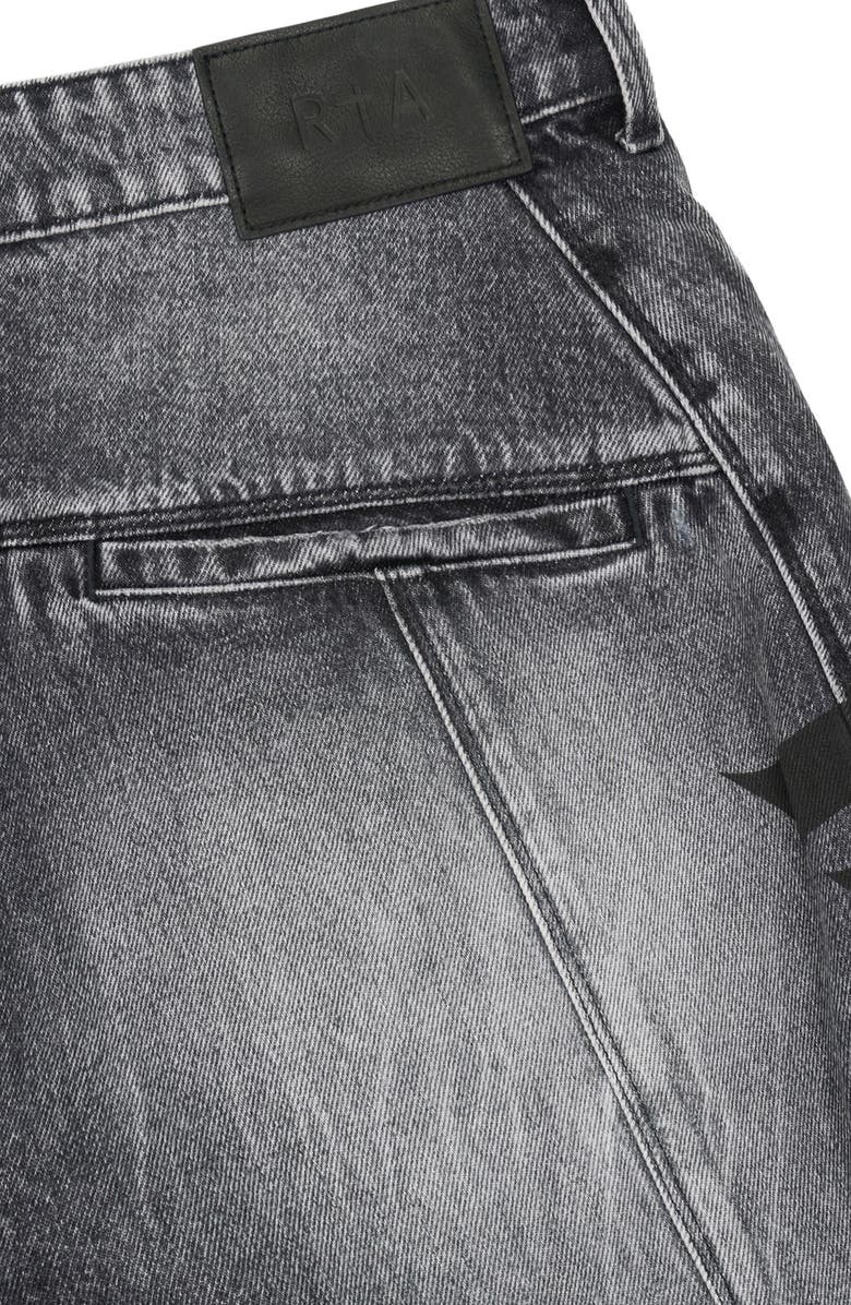 RtA Alwin Tapered Straight Leg Moto Jeans, Alternate, color, Ash Faded