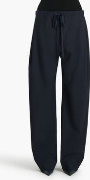 Khaite Rohen Tropical Virgin Wool Barrel Leg Drawstring Pants