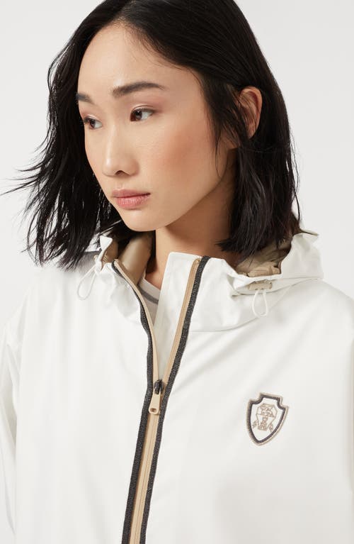 Brunello Cucinelli Nylon Hooded Jacket In White