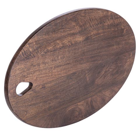 Oval Wood Charcuterie or Cutting Board with Handle