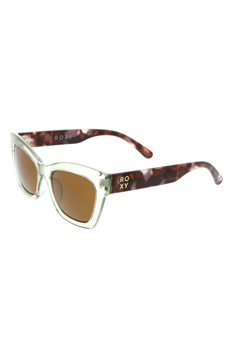Roxy Swept 55mm Rectangular Sunglasses, Alternate, color, Basil