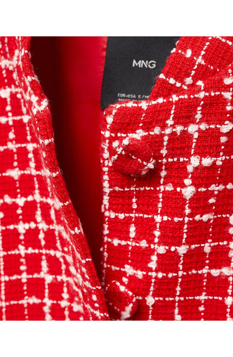MANGO Check Tweed Bomber Jacket, Alternate, color, 