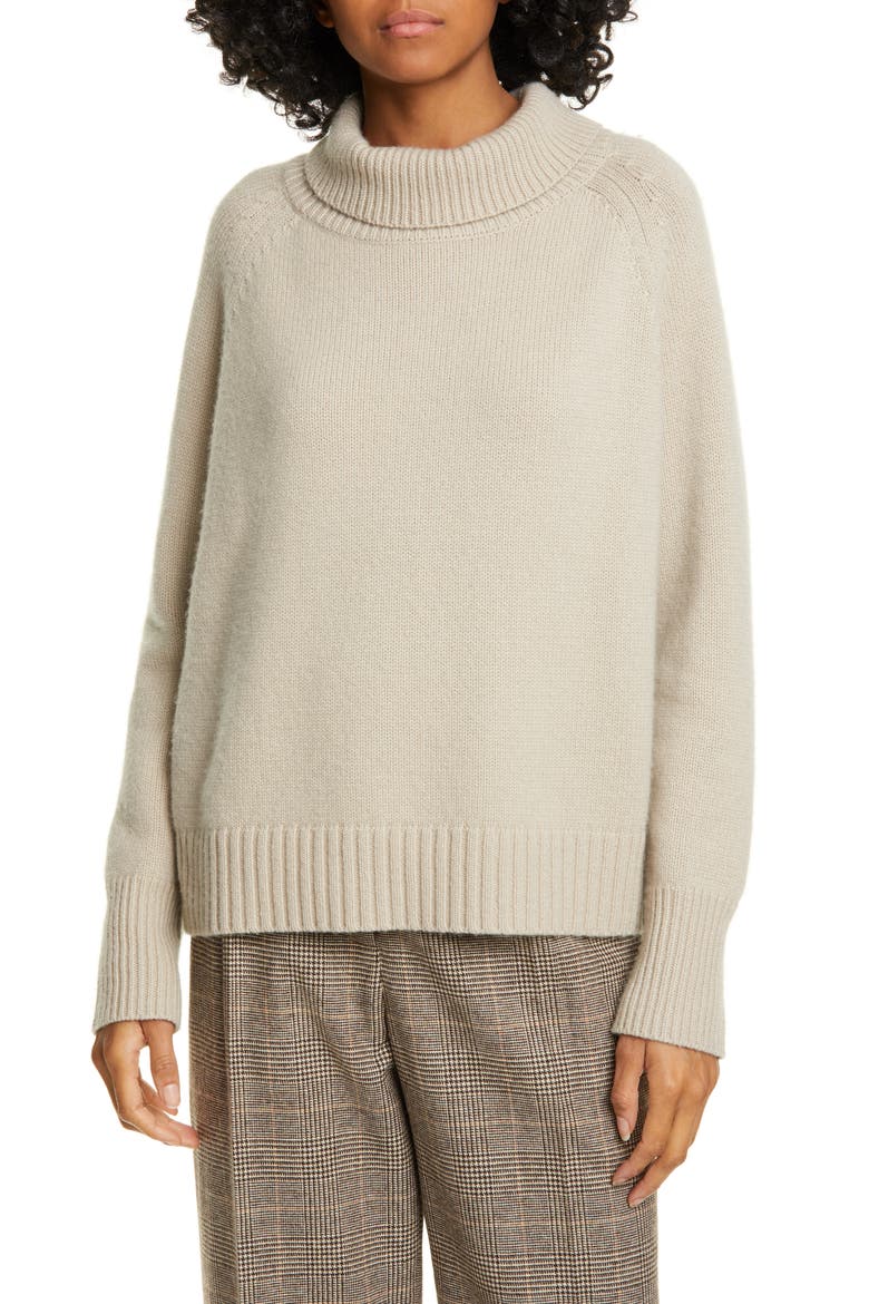 Lanie Cashmere Turtleneck Sweater, Main, color, STONE