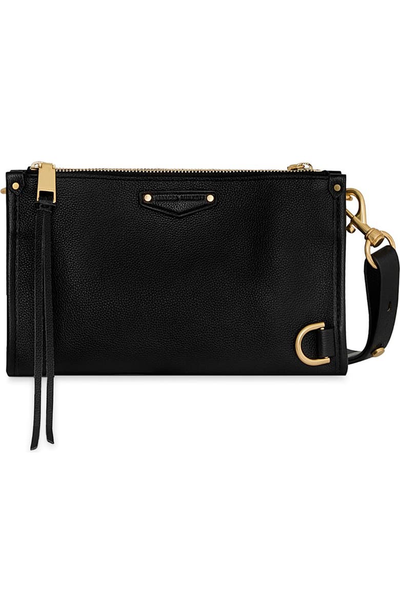Rebecca Minkoff Small Mab Leather Crossbody Bag, Main, color, Black
