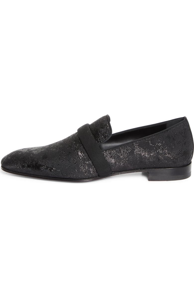 Christian Louboutin Dandy Deco Jacquard Venetian Loafer, Alternate, color, Black