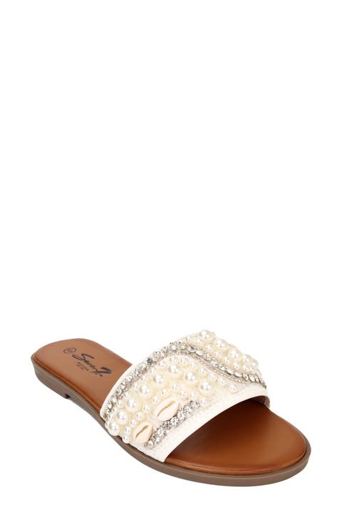 Embellished Slide Sandal (Women)