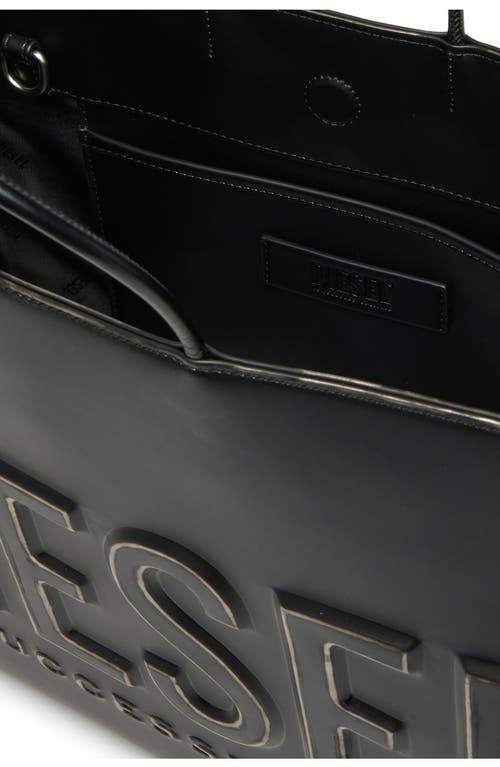 Diesel ® Dsl 3d Logo Faux Leather Tote In Black