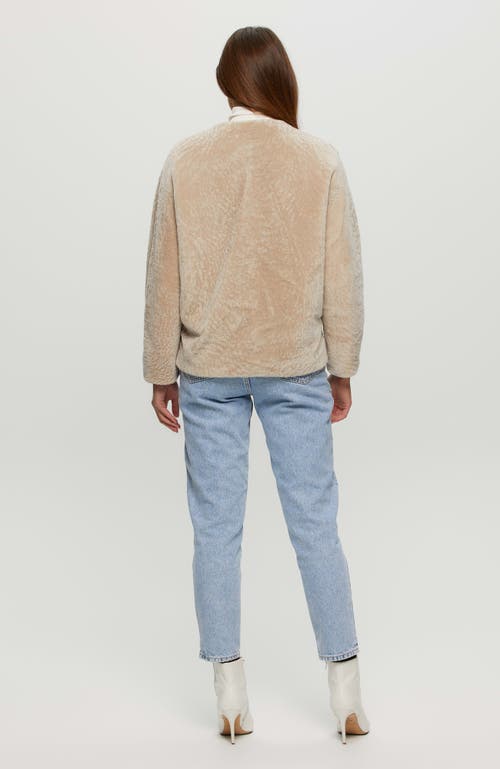 Gorski Textured Shearling Lamb Jacket In Neutral