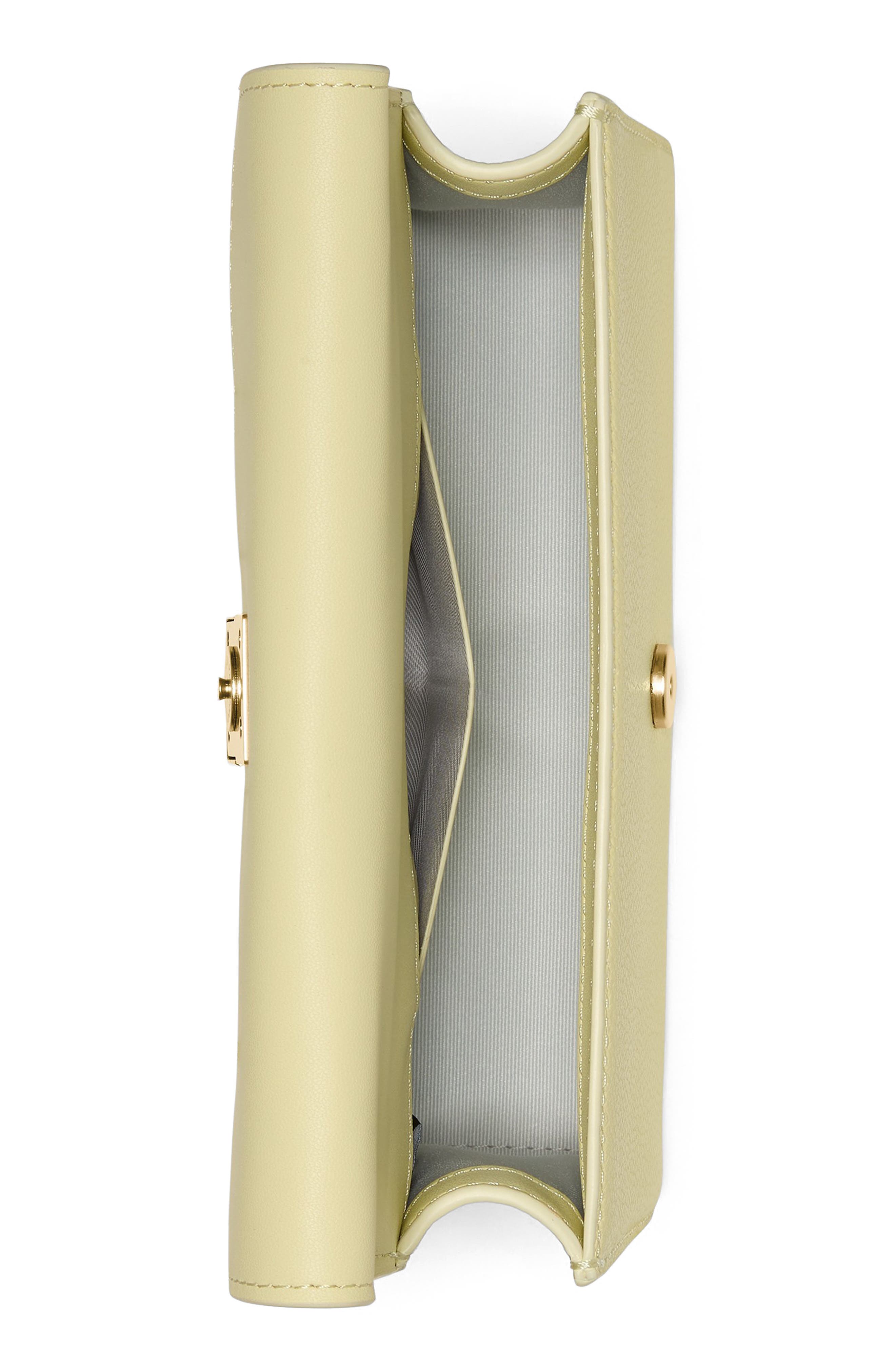Kate Spade New York deco mixed media convertible leather crossbody bag, Alternate, color, Pale Citron