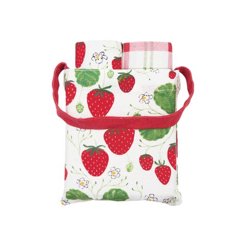 Strawberry Patch Towel Gift Bag Set of 3