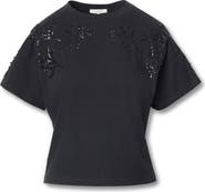 rag & bone/JEAN Kelly Beaded Floral Boxy T-Shirt