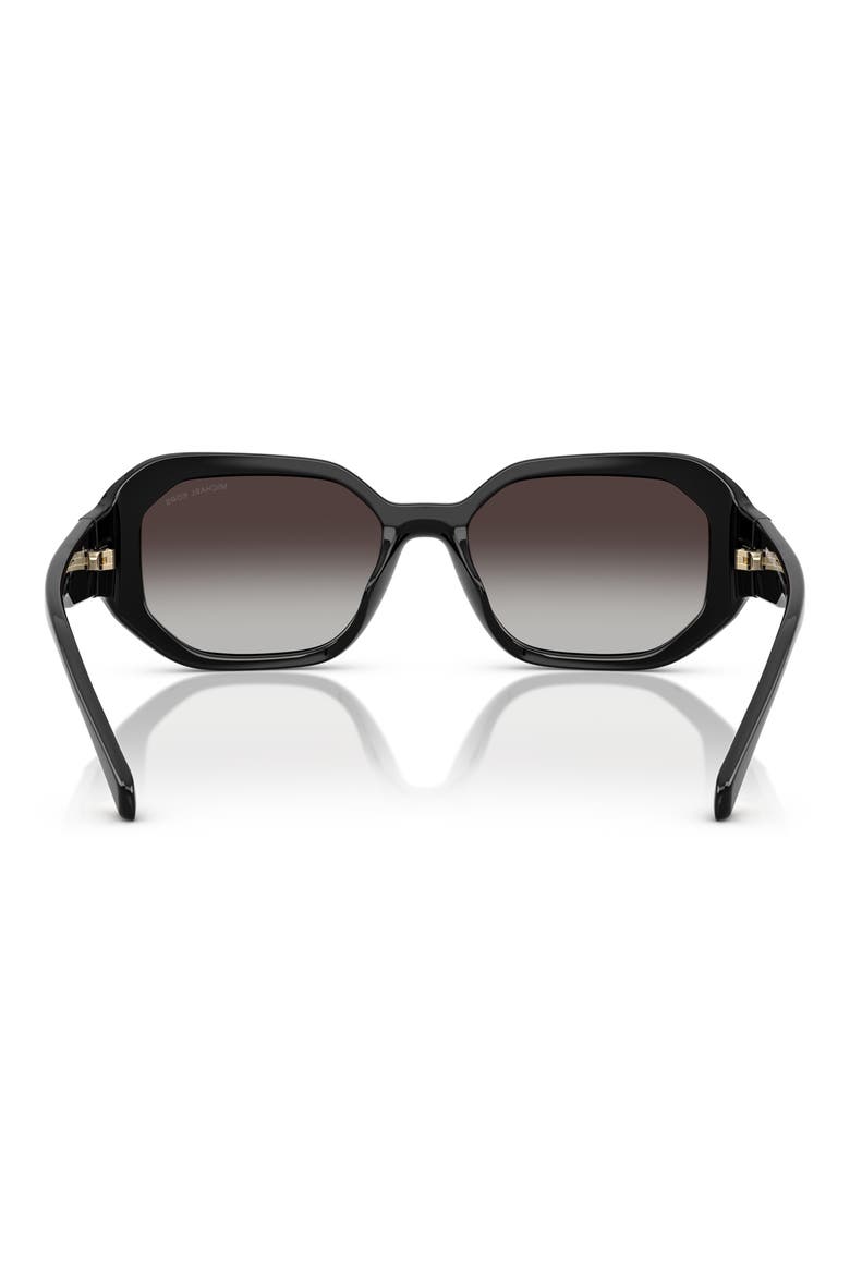 54mm Gradient Geometric Sunglasses, Alternate, color, BLACK / DARK GREY GRADIENT