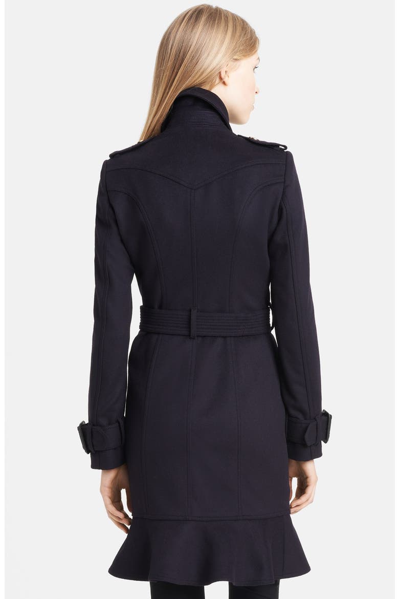 Belted Wool & Cashmere Trench Coat, Alternate, color, NAVY
