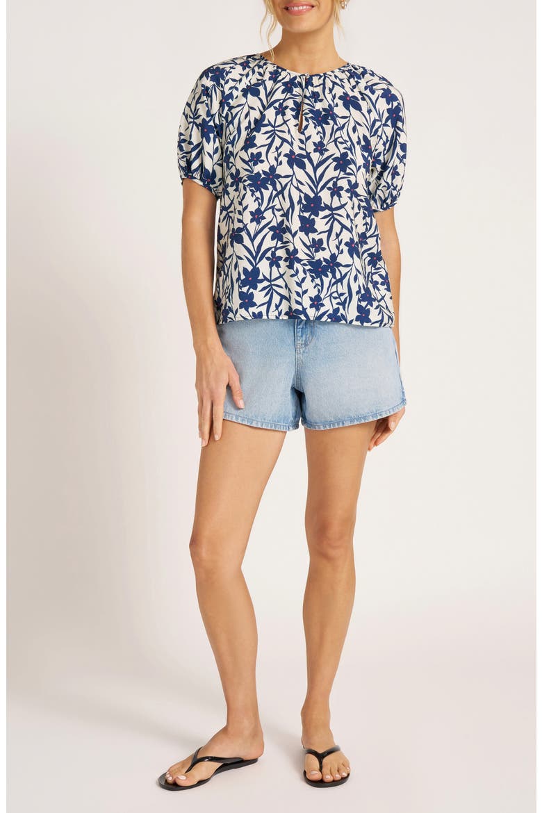 Zia Floral Raglan Sleeve Top, Alternate, color, VELLUM/ NAVY