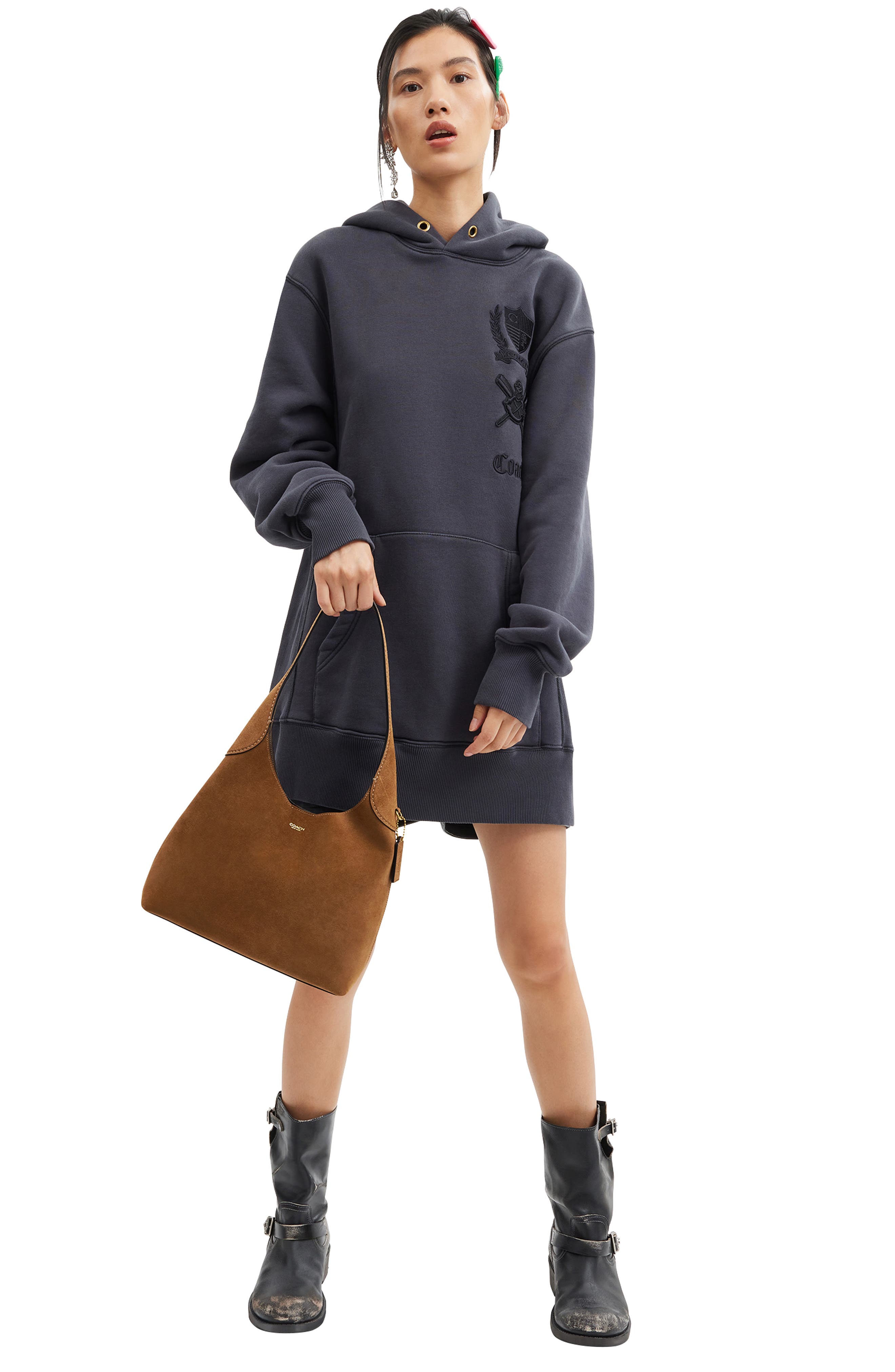 Женские сумки COACH Brooklyn 28 Suede Shoulder Bag — фото 2
