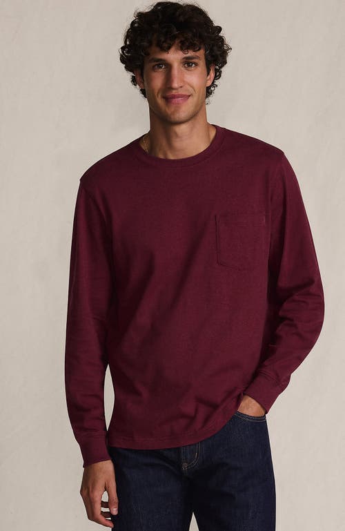 Lands' End Super-t Long Sleeve T-shirt With Pocket In Burgundy