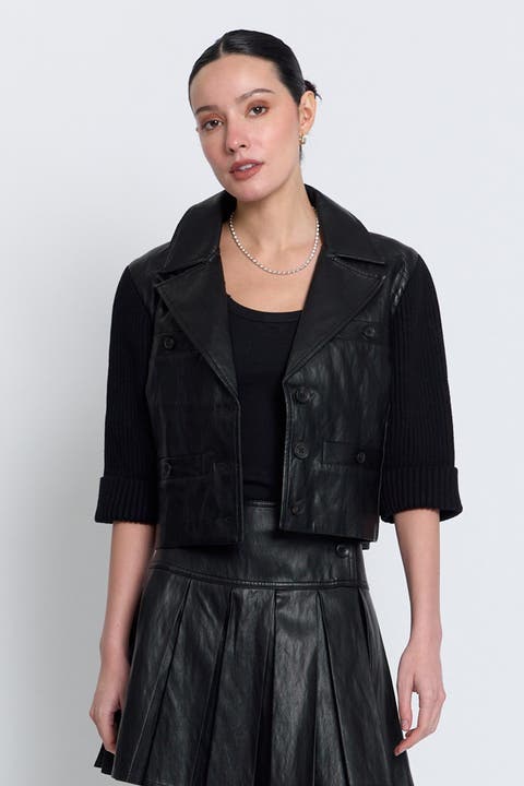 Quinn Cropped Vegan X Sweater Jacket