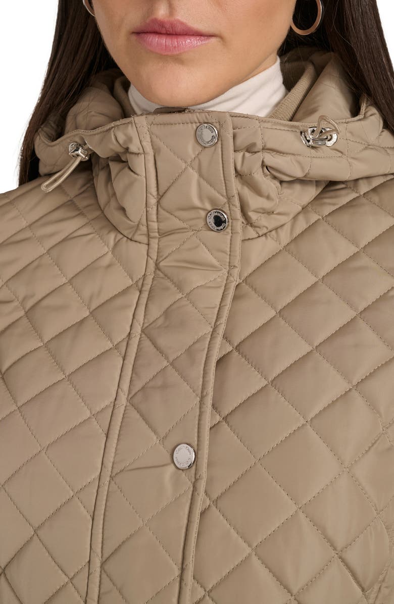 Calvin Klein Diamond Quilted Hooded Jacket, Alternate, color, Birch